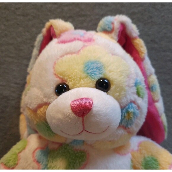 Build a Bear Flower Fun Bunny Plush Rabbit Stuffed Animal Pink Multicolor 16" - Picture 2 of 5